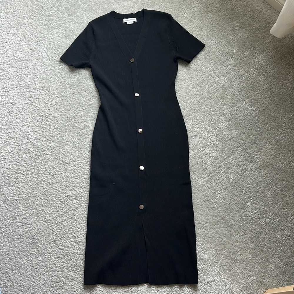 Elegant Black Button-Down Dress